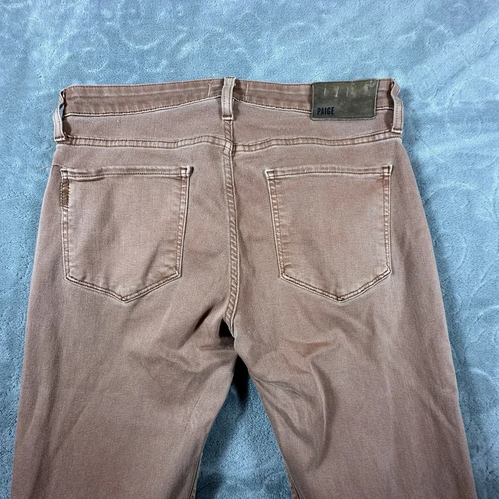 PAIGE FEDERAL Mens 31x32 Rust Brown Wash Jeans Pants Stretch Soft Slim Straight
